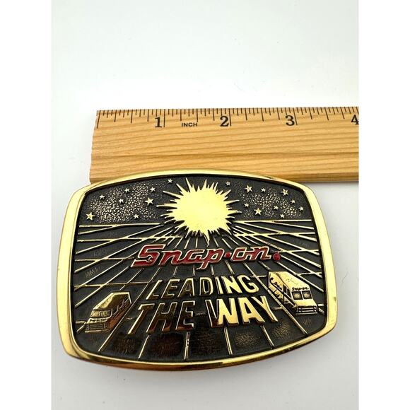 Snap-On 1988 Limited Edition Solid Brass Belt Buckle SSX-1232 Leading The Way - Picture 7 of 8